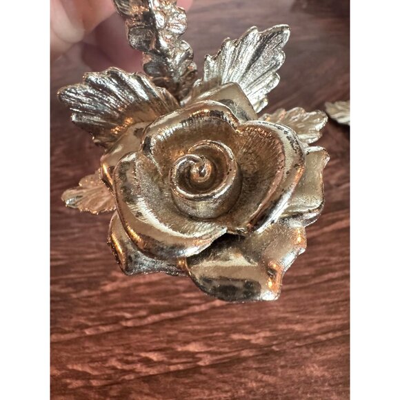 Vintage Silver-Tone Rose 🌹 Napkin Rings – Princess House Style – Set of 6 Heavy - Picture 11 of 11